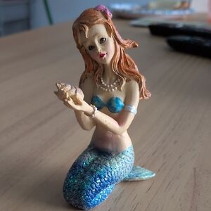 Mermaid Figurine with Blue Tail
